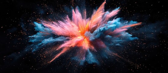 Aufkleber - Dynamic firework explosion showcasing vivid colors and dramatic impact Ideal for festive designs and artistic decorations