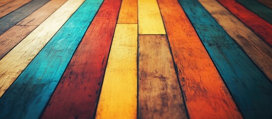 Poster - Colorful wooden floor texture in a dynamic timelapse shot perfect for design inspiration and creative projects in interior designé¢†åŸŸ
