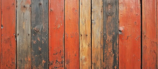 Poster - Vibrant multicolored wooden fence texture suitable for creative design projects and artistic backgrounds