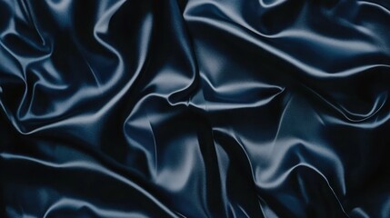 Poster - Smooth dark satin fabric texture with elegant folds and subtle sheen for luxury design backgrounds.