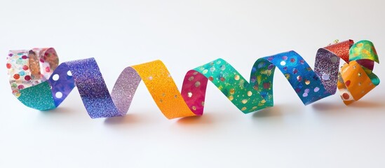 Poster - Colorful glittering paper chains for festive celebrations and party decorations creating a joyful and vibrant atmosphere