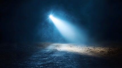 Poster - Illuminating darkness a spotlight in a foggy environment abstract concept mysterious mood