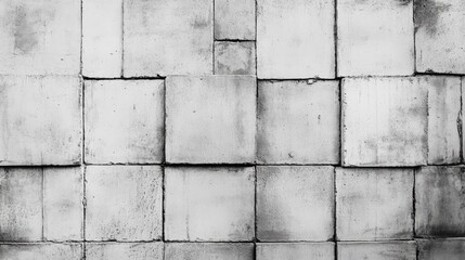 Poster - Textured vintage cement brick wall with a monochrome aesthetic for backgrounds and design projects.