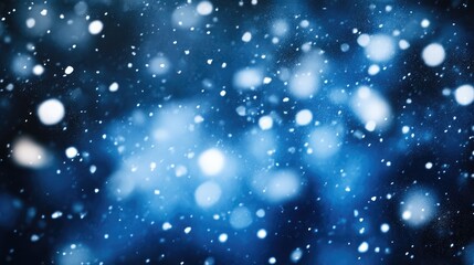 Poster - Winter snowfall abstract background with vintage aged textures in blue and black tones creating a serene and tranquil atmosphere