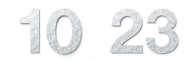 Poster - Silver Foil Topper With Numbered Signs One And Two Isolated On A White Background With Clipping Path Provided. 00003