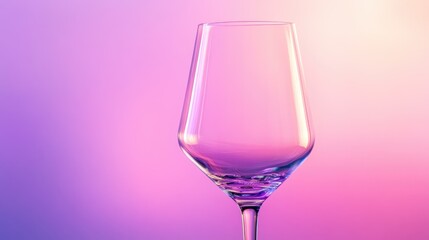 Poster - Elegant clean wineglass closeup on a soft lavender gradient background showcasing modern drinkware aesthetics and contemporary design.