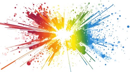 Poster - Vibrant color explosion art abstract background digital illustration creative space dynamic perspective