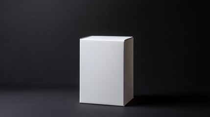 Leinwandbilder - Minimalist white milk box on a dark background highlighting product packaging and design for creative advertising or branding concepts.
