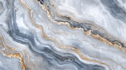 Aufkleber - Elegant white and gray marble texture with golden accents perfect for luxurious backgrounds and sophisticated design projects
