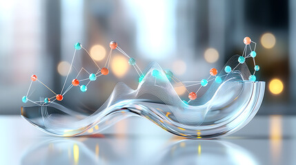Poster - Data visualization trends in business modern workspace digital artwork abstract design dynamic viewpoint