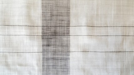 Poster - Elegant white silk fabric with subtle gray stripes and embossed textures, perfect for upscale interior design and fashion applications.