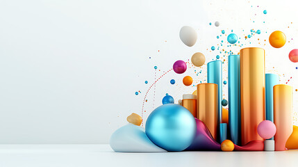 Poster - Dynamic colorful abstract composition artistic studio digital art minimalist space close-up view visual creativity