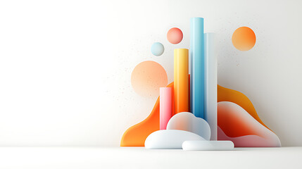 Poster - Abstract colorful geometric shapes studio 3d art minimalist close-up modern design concepts