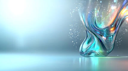 Poster - Dynamic flowing abstract design digital art colorful waves minimalist background contemporary fluid motion concepts
