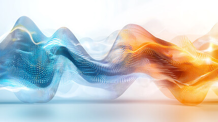 Poster - Dynamic waves of colorful light abstract digital art modern design vibrant environment artistic perspective visual flow