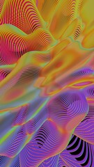 Aufkleber - Dynamic Abstract Landscape with Colorful Gradient Waves
