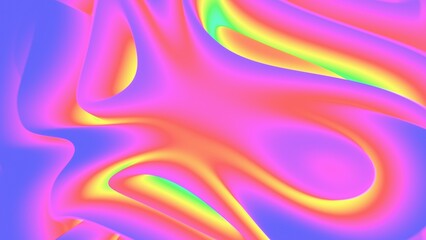 Poster - Vibrant Abstract Gradient with Soft Rainbow Curves