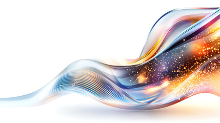 Poster - Dynamic color wave art installation modern gallery digital artwork contemporary environment abstract viewpoint visual innovation