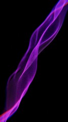 Leinwandbilder - Futuristic Abstract Waves with Purple Light and Particles