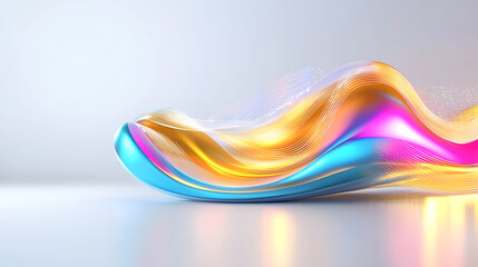 Poster - Dynamic color waves abstract art digital artwork modern aesthetic creative perspective visual harmony