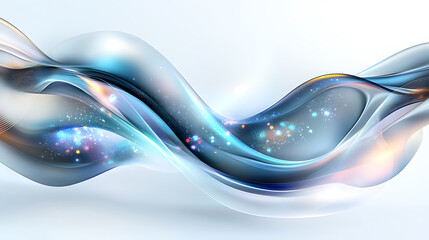 Poster - Dynamic flowing shapes abstract design digital art bright colors artistic concept