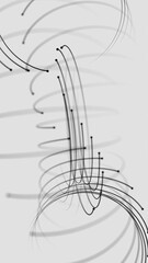 Poster - Minimalistic Abstract Wireframe Design on White Background