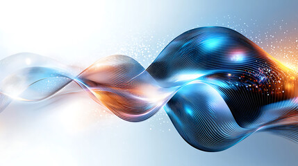 Poster - Dynamic wave patterns in digital art abstract realm graphic design vibrant environment close-up view visual concept exploration