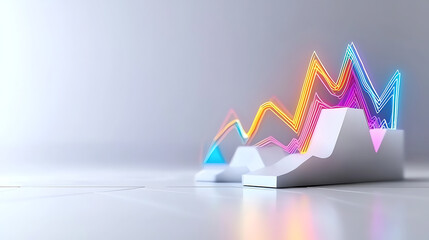 Poster - Dynamic business growth graphs showcasing trends in modern technology office environment digital visualization