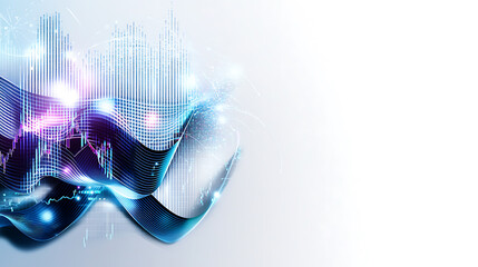 Poster - Dynamic digital waves representing data visualization trends in technology abstract modern environment creative concept