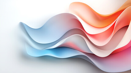 Poster - Dynamic flowing waves of colorful paper abstract art studio setting digital image creative environment close-up perspective