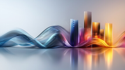 Poster - Dynamic sound wave visualization digital art abstract environment modern aesthetic conceptual viewpoint