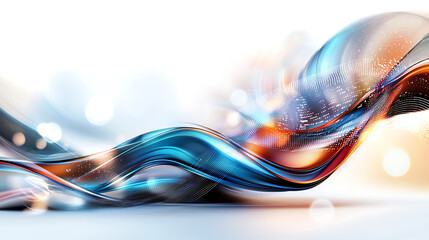 Poster - Dynamic abstract wave patterns digital art contemporary design environment vibrant color palette high-resolution viewpoint