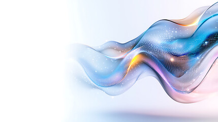 Poster - Dynamic color waves flowing in abstract design virtual space digital art modern aesthetic artistic perspective visual innovation