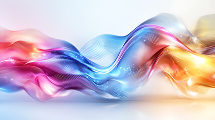 Poster - Dynamic colorful waves illustrating motion abstract art digital artwork modern environment vibrant concept