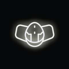 Poster - White neon icon of a virtual reality headset is glowing on a black background