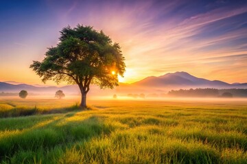 Poster - Serene Sunrise: Minimalist Nature Photography - Peaceful Dawn Landscape