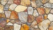 © CryptoCanvas - Colorful rustic stone wall texture featuring diverse shapes and patterns enhancing architectural aesthetics and outdoor design projects.