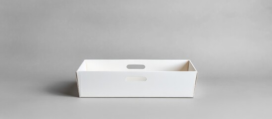 Aufkleber - Versatile white crate box on a neutral background perfect for storage organization and packaging needs
