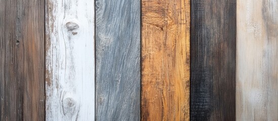 Aufkleber - Textured weathered wooden planks in various shades perfect for rustic decor crafts and design projects showcasing natural beauty and charm