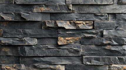 Poster - Textured dark brick wall featuring uneven plaster and rustic stone elements for architectural and design backgrounds.