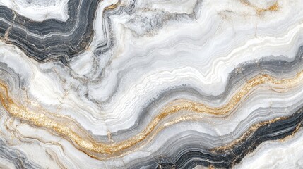 Aufkleber - Elegant white and gray marble texture background with luxurious gold accents ideal for sophisticated design and high-end decor projects