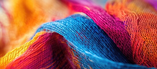 Leinwandbilder - Vibrant woven fabric textures highlighting craftsmanship in mobile photography with rich colors and intricate patterns