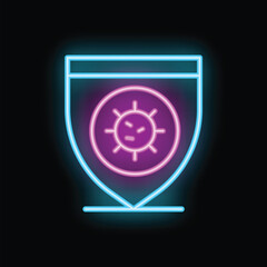 Poster - Neon shield is protecting from a virus in this colorful illustration