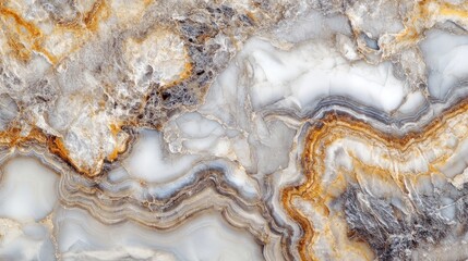 Aufkleber - Elegant white marble texture with intricate gray and gold veining for high-resolution backgrounds and design applications