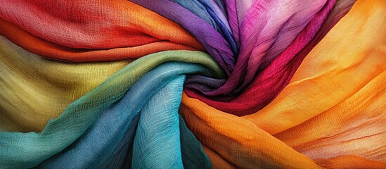 Poster - Vibrant fabric textures in a swirl highlighting intricate craftsmanship and artistic creativity through mobile photography.