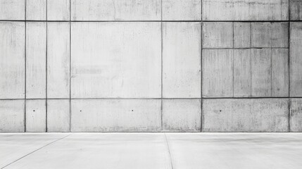 Leinwandbilder - Cement wall texture in gray hues with clean lines and subtle imperfections creating an abstract modern background aesthetic