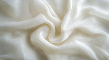 Aufkleber - Soft white silk fabric texture draped elegantly for high-quality background use in design and creative projects.