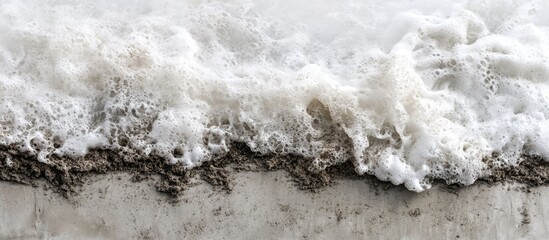 Poster - Gentle ocean waves crashing on a sandy beach creating a serene and inviting travel destination backdrop