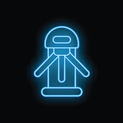 Poster - Glowing neon line turnstile icon isolated on black background. Vector illustration
