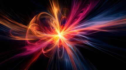 Poster - Dynamic energy burst abstract artwork digital art vibrant colors fractal patterns creative concept